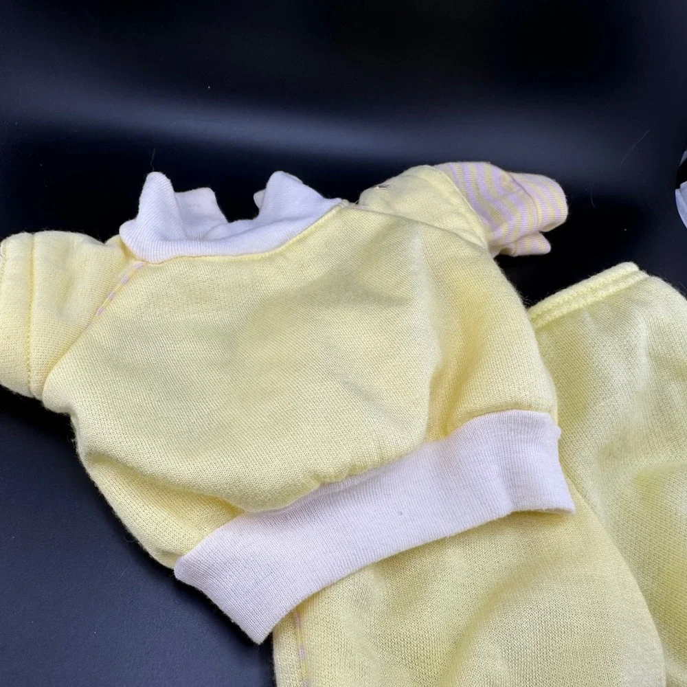 Cabbage Patch Kids Vtg Track Suit Yellow tan Stripe Coleco 1983 doll clothes OK